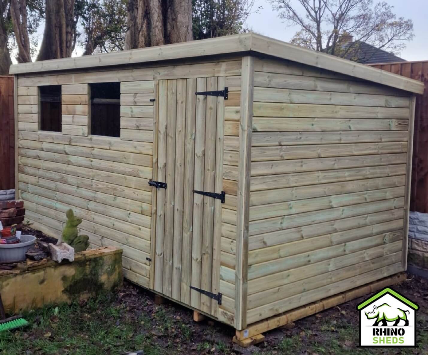 13x13 Pressure Treated Pent Shed